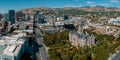 Aerial panoramic view of the Salt Lake City skyline Utah Royalty Free Stock Photo