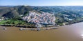 Aerial panoramic view of Sanlucar de Guadiana village in Huelva, Andalusia Royalty Free Stock Photo