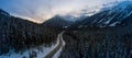 Aerial Panoramic View of a Scenic Road in the Canadian Mountain Royalty Free Stock Photo