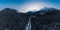 Aerial Panoramic View of a Scenic Road in the Canadian Mountain Royalty Free Stock Photo