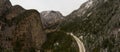 Aerial Panoramic View of a Scenic Road in the Canadian Mountain Royalty Free Stock Photo