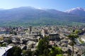 Aerial panoramic view of Sondrio town in Valtellina valley, Lombardy, Italy Royalty Free Stock Photo