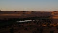Aerial Panoramic view to Boukkou lake Ennedi, Chad Royalty Free Stock Photo