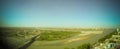 Aerial panoramic view to Khartoum, Omdurman and confluence of the Blue and White Niles, Sudan