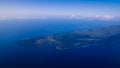 Aerial panoramic view to Pico island, Azores, Portugal Royalty Free Stock Photo