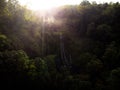 Aerial panoramic view of tropical rainforest Banyumala Twin waterfalls air terjun Wanagiri Buleleng Bali Indonesia Asia Royalty Free Stock Photo