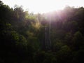 Aerial panoramic view of tropical rainforest Banyumala Twin waterfalls air terjun Wanagiri Buleleng Bali Indonesia Asia Royalty Free Stock Photo