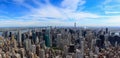 Aerial panoramic view of uptown Manhattan