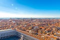 Aerial panoramic view of Venice city old historical centre Royalty Free Stock Photo