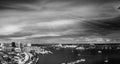 Aerial panoramic view of West Palm Beach, Florida. Sunset skyline Royalty Free Stock Photo