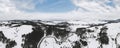 Aerial panoramic view of Zlatibor, mountain resort, Serbia in the snowy months of winter