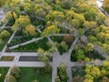 Aerial park lanes in spring Shevchenko City Garden