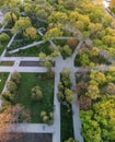 Aerial park lanes in spring Shevchenko City Garden