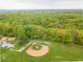 Aerial of Parkville parks in Baltimore County, Maryland next to