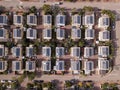 Neighborhoods houses. Aerial view of residential houses suburb.