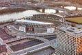 Aerial of Paul Brown Stadium in Cincinnati, home to the Cincinnati Bengels Royalty Free Stock Photo