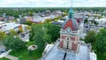 Aerial Elkhart Courthouse Pedestal Establishing Shot