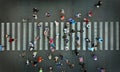 Aerial. Pedestrian crossing view above. Royalty Free Stock Photo