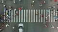 Aerial. Pedestrian crosswalk crossing background. Royalty Free Stock Photo