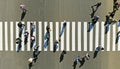 Aerial. Pedestrian crosswalk crossing, top view Royalty Free Stock Photo