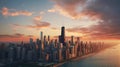 Aerial perspective: chicago skyline