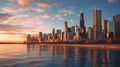 Aerial perspective: chicago skyline Royalty Free Stock Photo