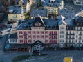 Aerial Perspective Hotel Bellevue at the Engelberg Resort in Switzerland. Royalty Free Stock Photo