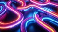 Aerial perspective of interlocking neon circuits creating a mesmerizing digital landscape