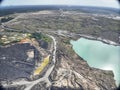 Aerial Perspective of Massive Open Pit Coal Mine Excavation Site Royalty Free Stock Photo
