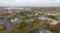 Aerial Perspective over the Downtown Urban City Center of New Bern NC