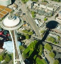 Aerial Perspective of Space Needle and Shadow Royalty Free Stock Photo