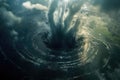 aerial perspective of a tornado dissipating over water Royalty Free Stock Photo