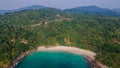 Aerial perspective of tropical freedom beach in Phuket. Landscape. Thailand. Asia. Nature Royalty Free Stock Photo