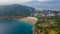 Aerial perspective of tropical secluded beach in Phuket. Landscape. Thailand. Asia. Nature Royalty Free Stock Photo