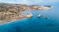 Aerial Petra tou Romiou, Paphos, Cyprus Royalty Free Stock Photo