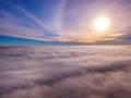 Aerial photo above the fog or white clouds Royalty Free Stock Photo