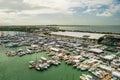 Aerial photo above the Miami International Boat Show 2020 Royalty Free Stock Photo