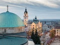 Aerial photo of Advent in Pecs, Hungary Royalty Free Stock Photo