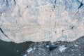 Aerial photo of Alaska glacier calving Royalty Free Stock Photo