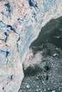 Aerial photo of Alaska glacier calving Royalty Free Stock Photo