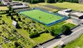 Aerial photo of the artificial turf and 3g Playing fields at Larne High School in Larne Co Antrim Northern Ireland