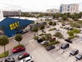 Aerial photo Aventura Best Buy contactless curbside pick up parking spots