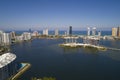 Aerial photo of Aventura and Sunny Isles Beach waterfront scene Royalty Free Stock Photo