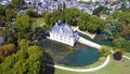 Aerial photo of azay le Rideau castle Royalty Free Stock Photo