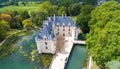 Aerial photo of Azay le Rideau castle Royalty Free Stock Photo