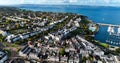 Aerial Photo of Bangor Marina and Jetty Harbour on the Co Down Coastline Northern Ireland