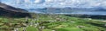 Aerial photo of Barnevave and Slieve Foye Mountains Glenmore Valley Cooley Peninsula Carlingford Lough Louth Irish Sea Ireland