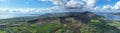 Aerial photo of Barnevave and Slieve Foye Mountains Glenmore Valley Cooley Peninsula Carlingford Lough Louth Irish Sea Ireland