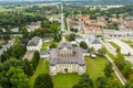 Aerial photo of Batthyany castle, Kormend Royalty Free Stock Photo