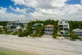 Aerial photo beachfront vacation homes Barefoot Beach FL Royalty Free Stock Photo